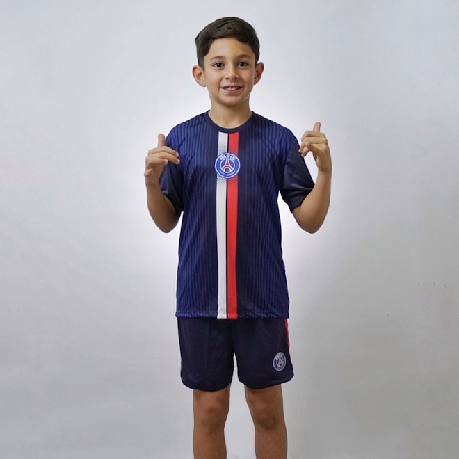 Conjunto PSG Símbolo Mini Craque - Camisa + Shorts Braziline - Infantil - Foto 1