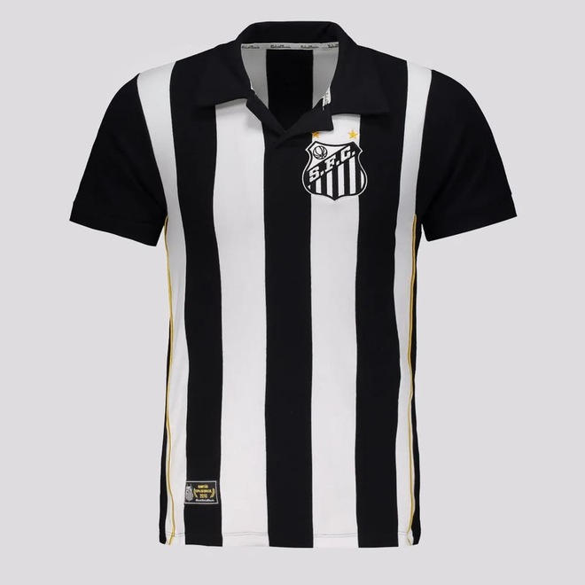 Camiseta Santos 2010 Retrô Mania Listrada Masculina - Foto 1
