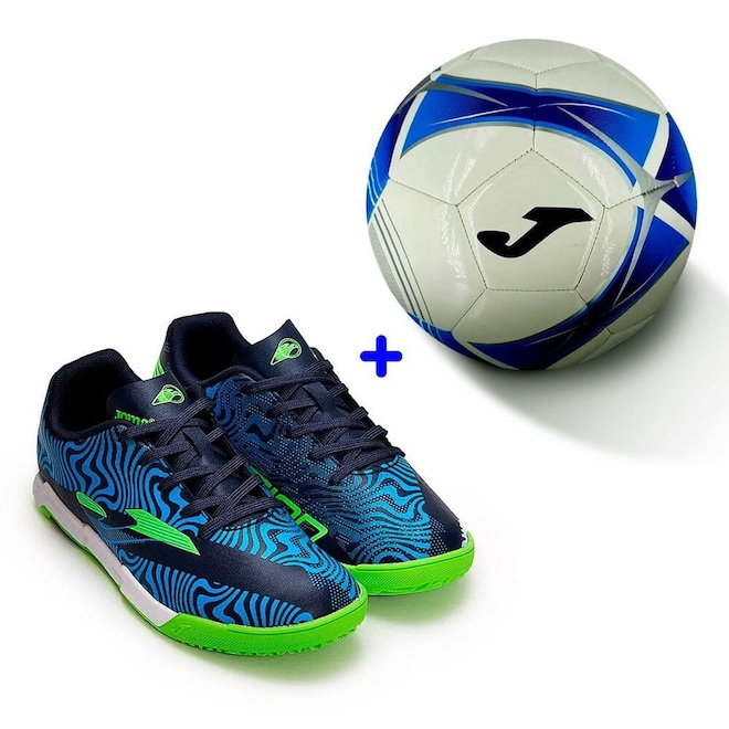 Chuteira De Futsal Joma Evolution Infantil + Bola Joma Campo Star - Foto 1