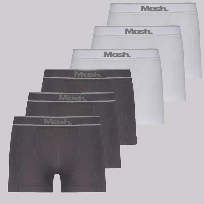 Kit Cueca Boxer Masculina Mash sem Costura - 6 Unidades - Foto 1