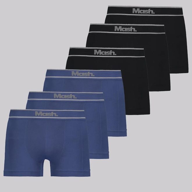 Kit Cueca Boxer Masculina Mash Sem Costura - 6 Unidades - Foto 1