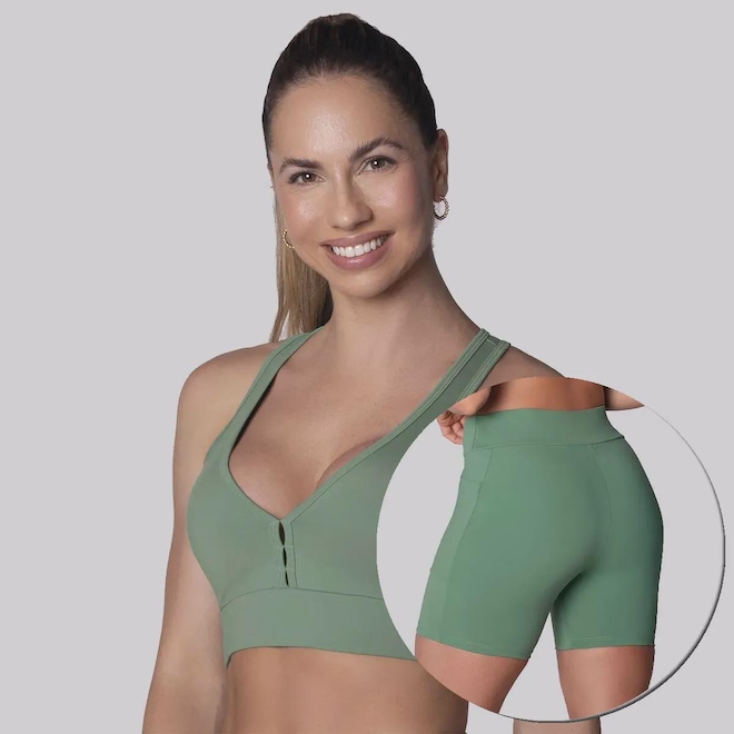 Conjunto Feminino Top e Short Selene com Bojo e Bolso - Foto 1