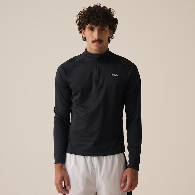 Camiseta Manga Longa Fila Meio Ziper Outdoor II Masculina - Foto 1