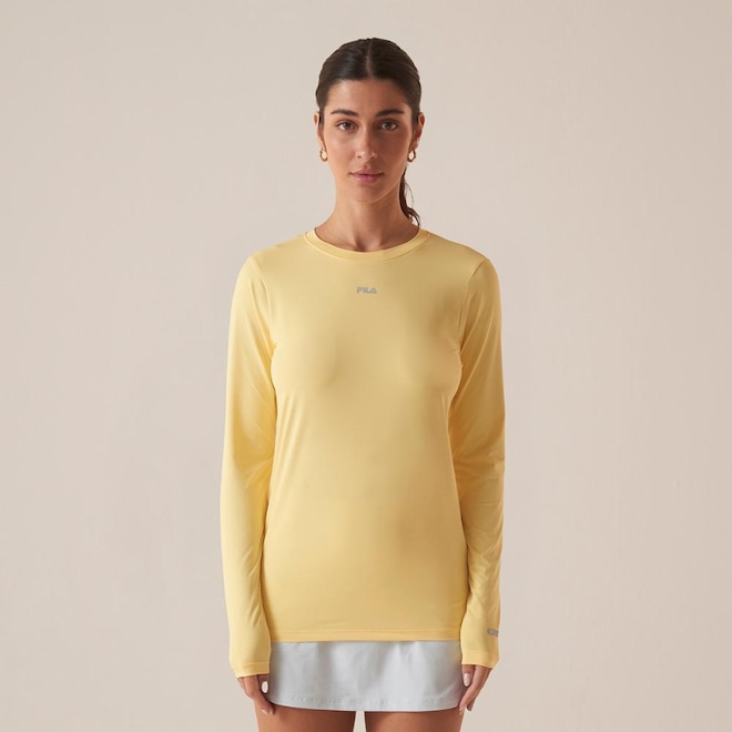 Camiseta Manga Longa Fila Sun Protect Breezy Feminina - Foto 1