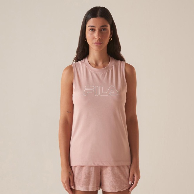 Camiseta Regata Fila Basic Regular Outline Feminina - Foto 1