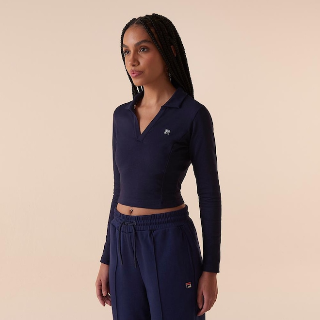 Camisa Polo Fila Ml Fit Letter Touch Feminina - Foto 1