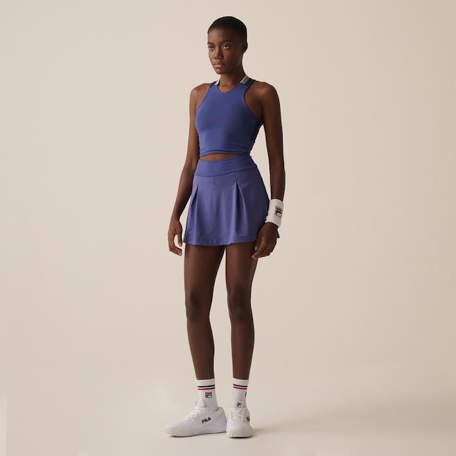 Short Saia Fila Match Ao Feminino - Foto 1