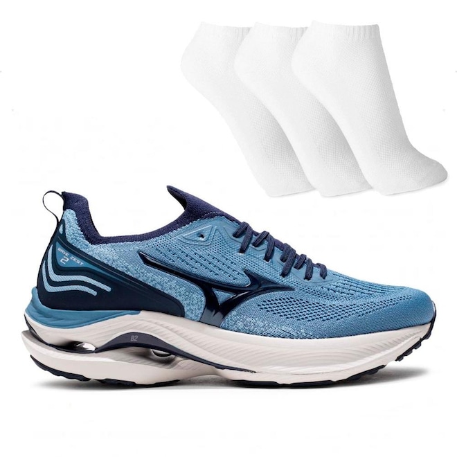Tênis Masculino Mizuno Wave Zest 2 + 3 Pares de Meias - Foto 1