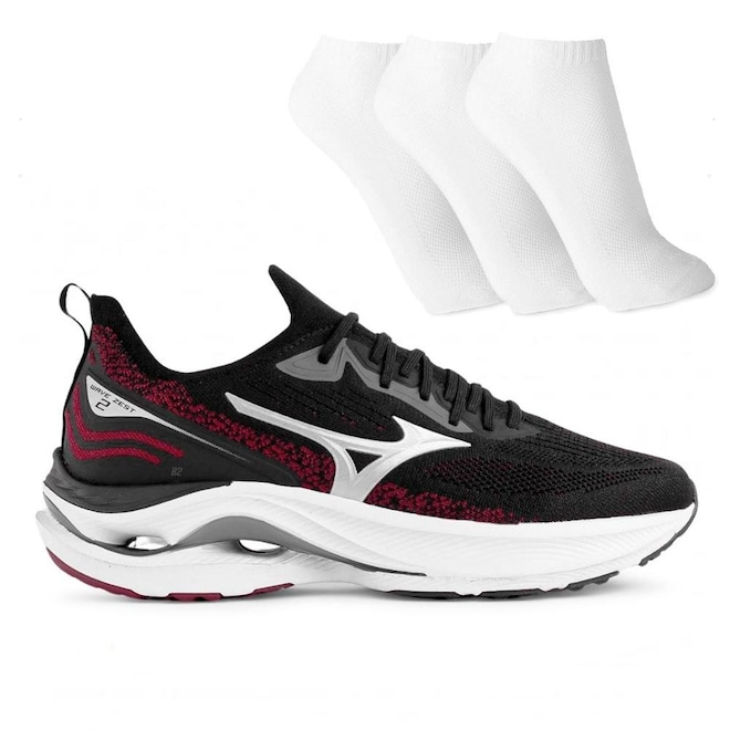 Tênis Masculino Mizuno Wave Zest 2 + 3 Pares de Meias - Foto 1