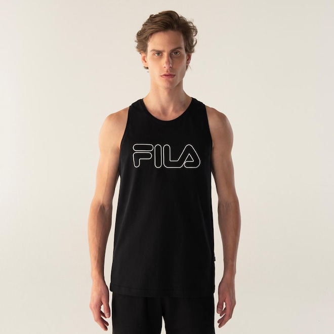 Camiseta Regata Fila Letter Outline Masculina - Foto 1