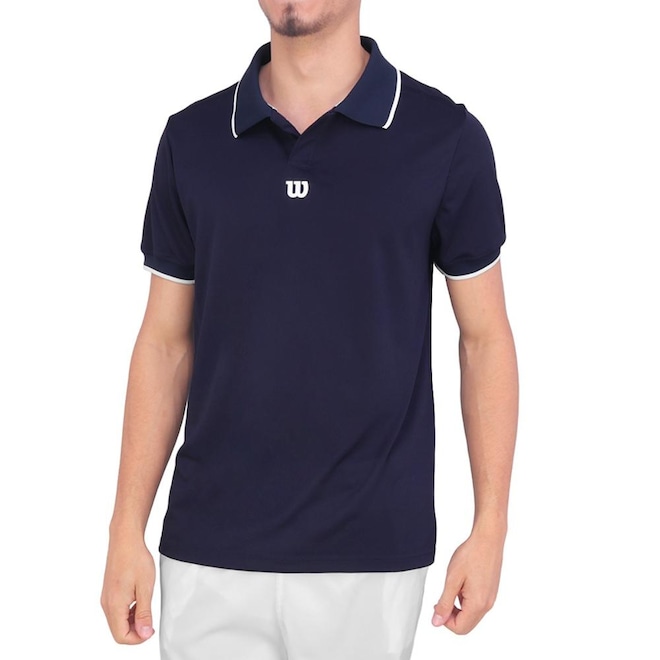 Camisa Polo Wilson Tour Pique Marinho - Foto 1