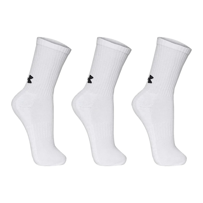Meia Under Armour Core Cotton Crew - Masculina - Foto 1