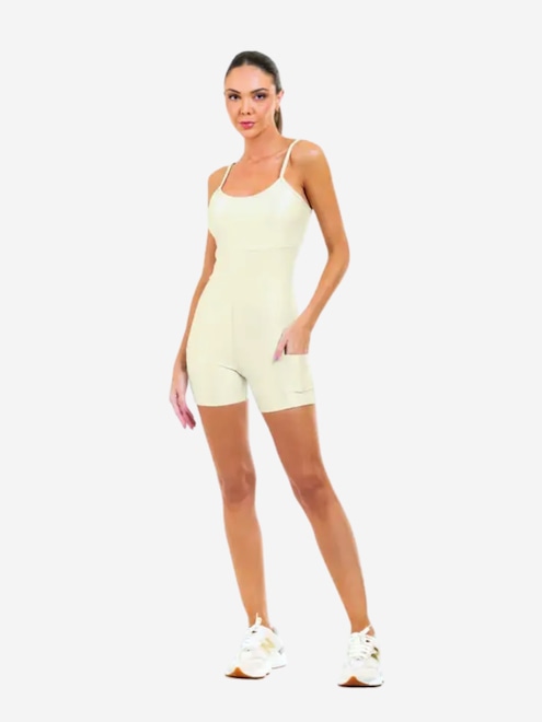 Macaquinho Bolso Canelado Manly Feminino - Foto 1