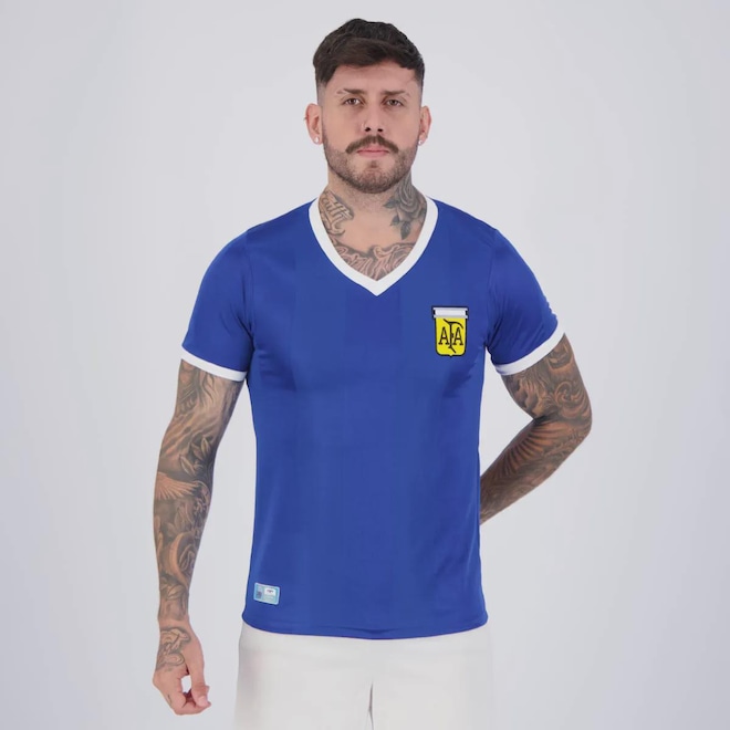 Camiseta Argentina Retrô Copa 1986 Masculina FutFanatics - Foto 1