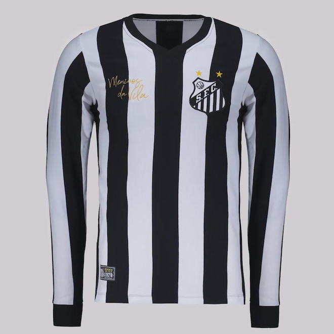 Camiseta Manga Longa Do Santos Retrô 1978 Masculina FutFanatics - Foto 1