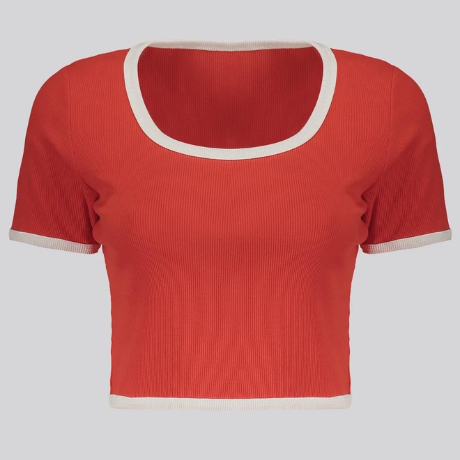 Camiseta Cropped Fila Rib Feminina - Foto 1