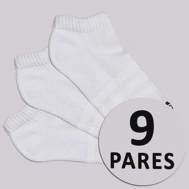 Meia Cano Curto adidas SPW Unissex - 9 pares - Foto 1