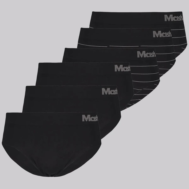 Cuecas Slip Mash - 6 unidades - Adulto - Foto 1