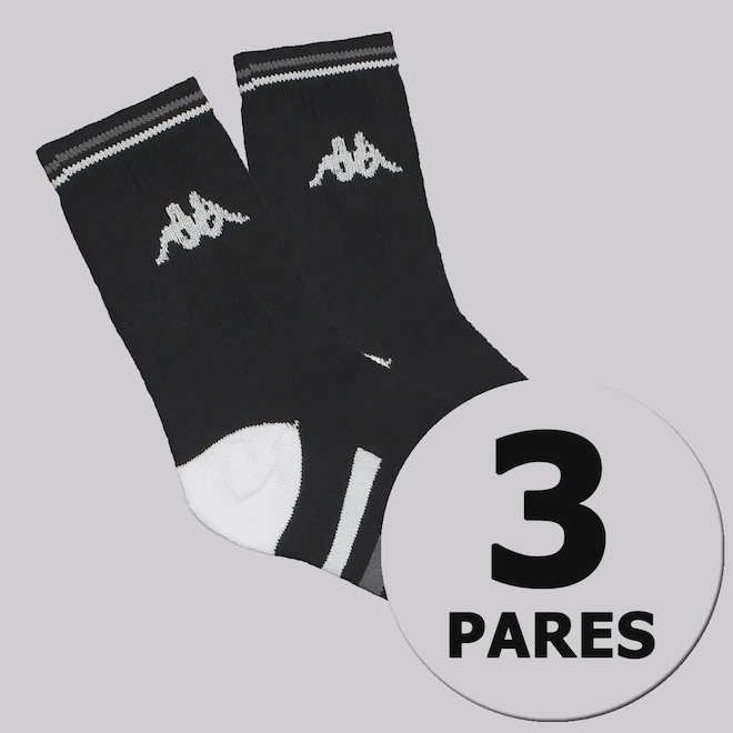 Meia Cano Médio Kappa 3 Pares Comfort - 3 pares - Foto 1