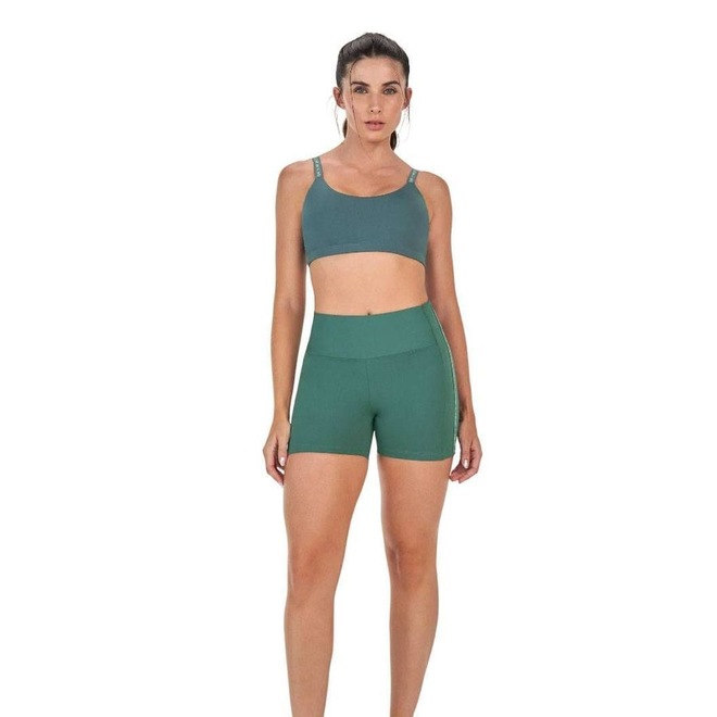 Bermuda Alto Giro Elástico Personalizado Feminina - Foto 1