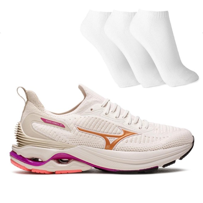 Tênis Mizuno Wave Mirai 7 Feminino + 3 Pares de Meias - Foto 1