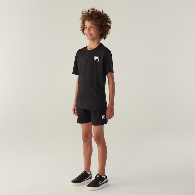 Shorts Fila Moletom White F-Box Infantil - Foto 1