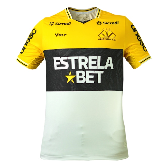 Camisa Criciúma Volt 2025 Uniforme 1 Torcedor Número 10 Masculino - Foto 1