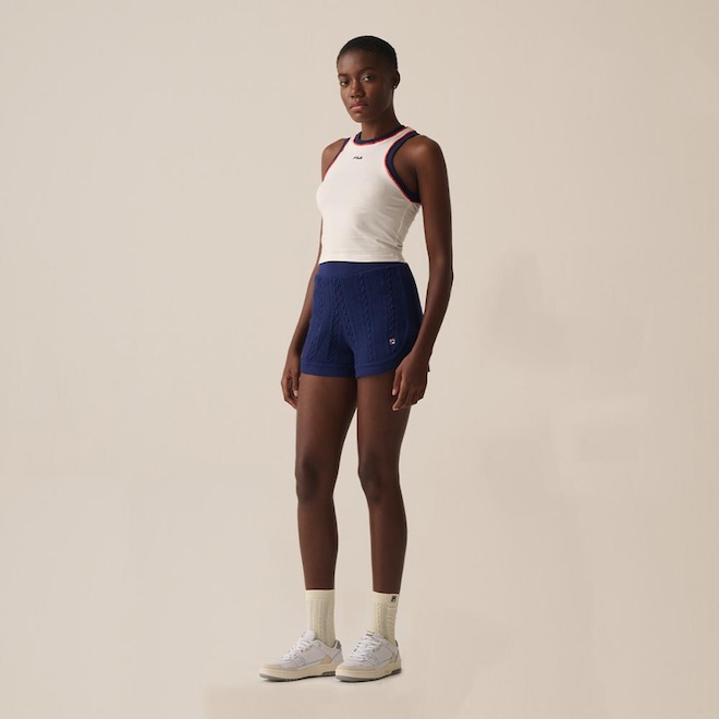 Shorts Fila Uc Knit Stripe Feminino - Foto 1