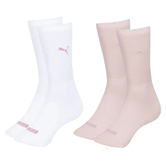 Kit 2 Pares de Meias Cano Médio Puma Esportiva Feminina - Foto 1