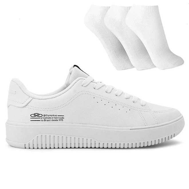 Tênis Olympikus Eros Tamanho Grande + 3 Pares de Meias Feminino - Foto 1