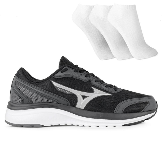 Tênis Mizuno Raijuu 2 + 3 Pares de Meias Masculino - Foto 1
