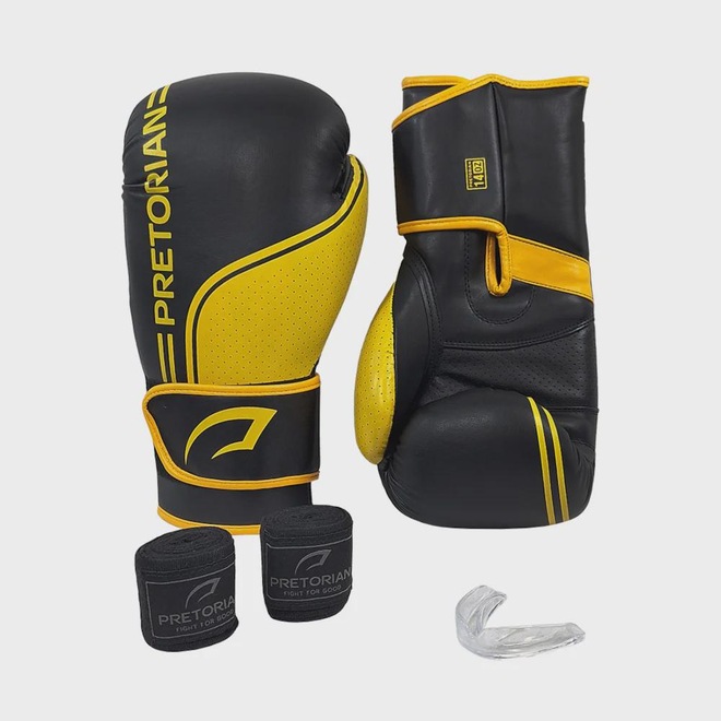 Kit Luva de Boxe Pretorian First FX1 Luva + Faixas + Protetor Bucal Unissex - Foto 1