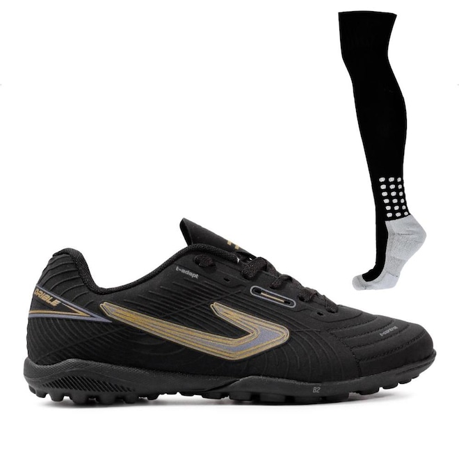 Chuteira De Society Topper Top Drible VI Masculino + Meião Penalty Matis 788 - Foto 1