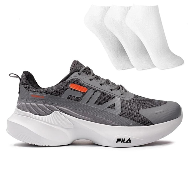 Tênis Masculino Fila Progress Lite + 3 Pares de Meias - Foto 1