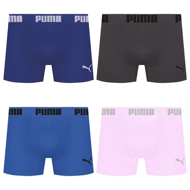 Kit 4 Cuecas Puma Boxer Sem Costura Masculina - Foto 1