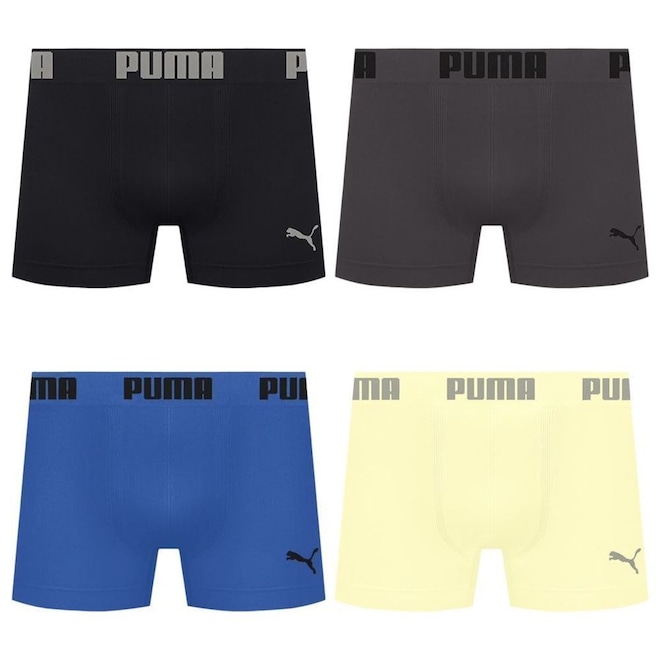 Kit 4 Cuecas Puma Boxer Sem Costura Masculina - Foto 1