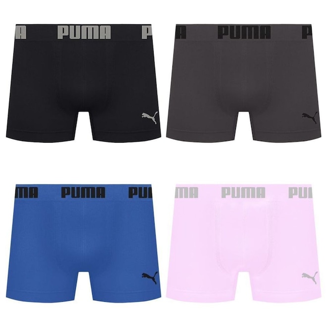 Kit 4 Cuecas Puma Boxer Sem Costura Masculina - Foto 1