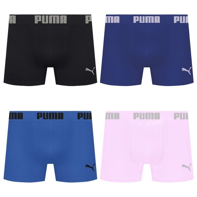 Kit 4 Cuecas Puma Boxer Sem Costura Masculina - Foto 1