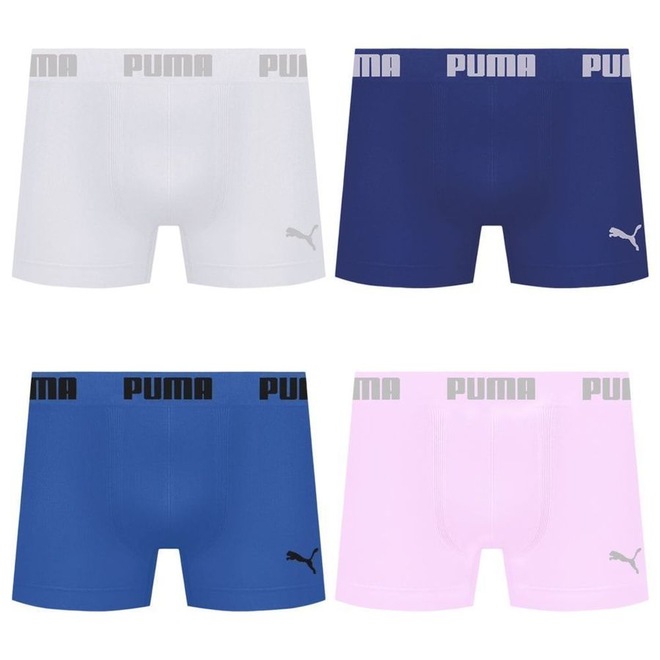 Kit 4 Cuecas Puma Boxer Sem Costura Masculina - Foto 1