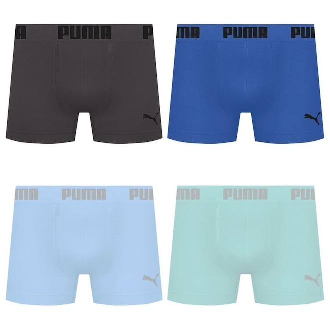 Kit 4 Cuecas Puma Boxer Sem Costura Masculina - Foto 1
