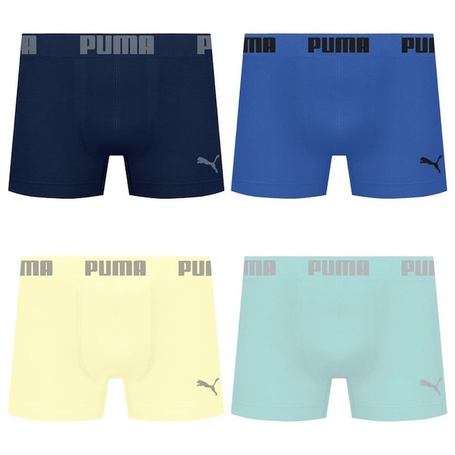 Kit 4 Cuecas Puma Boxer Sem Costura Masculina - Foto 1