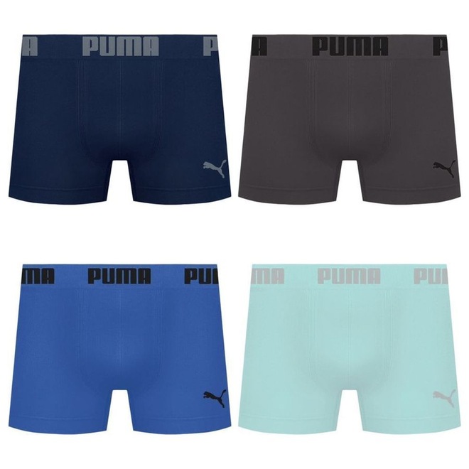 Kit 4 Cuecas Puma Boxer Sem Costura Masculina - Foto 1