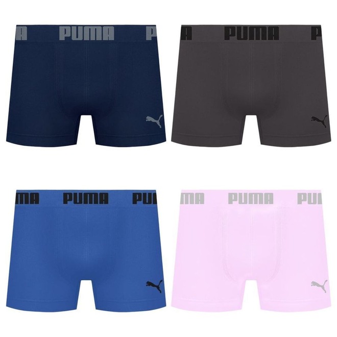 Kit 4 Cuecas Puma Boxer Sem Costura Masculina - Foto 1