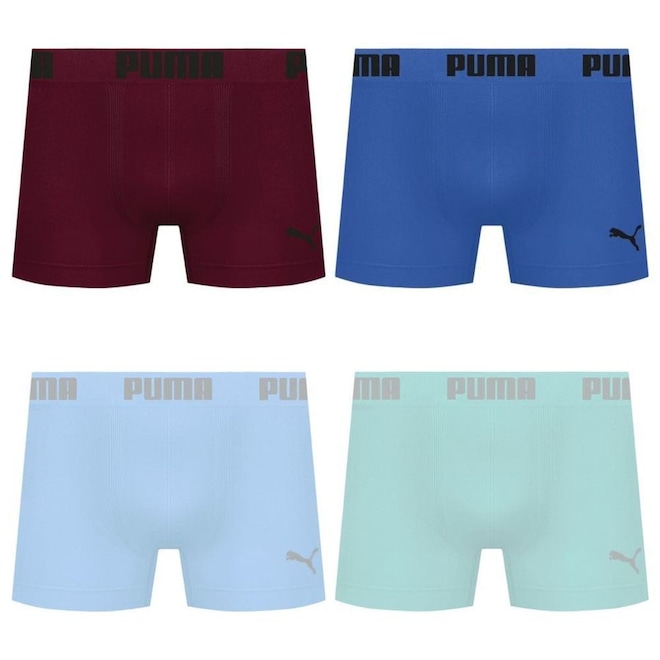 Kit 4 Cuecas Puma Boxer Sem Costura Masculina - Foto 1