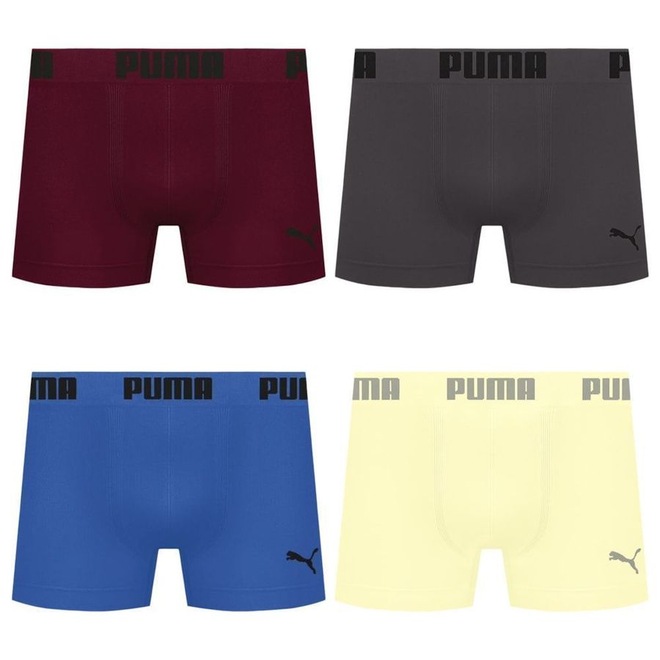Kit 4 Cuecas Puma Boxer Sem Costura Masculina - Foto 1
