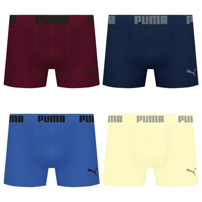 Kit 4 Cuecas Puma Boxer Sem Costura Masculina - Foto 1