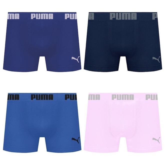 Kit 4 Cuecas Puma Boxer Sem Costura Masculina - Foto 1