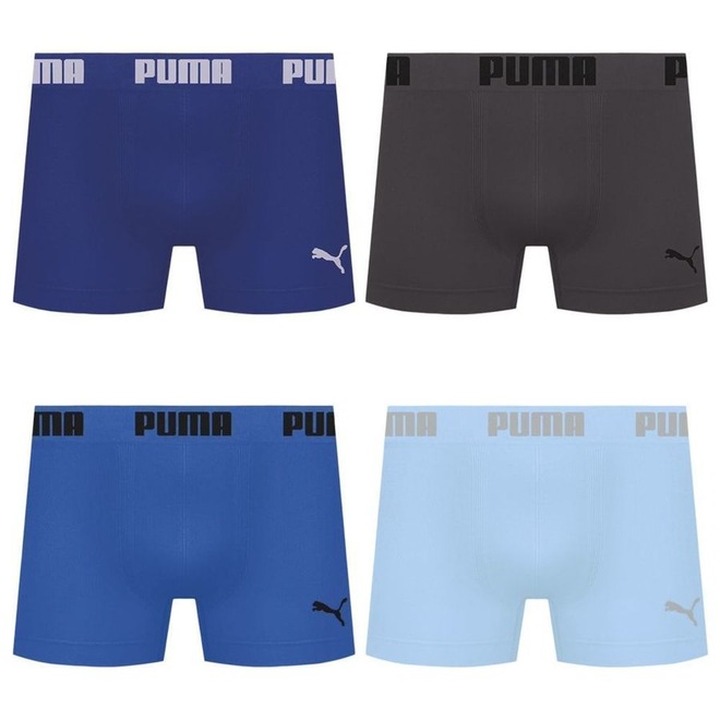 Kit 4 Cuecas Puma Boxer Sem Costura Masculina - Foto 1