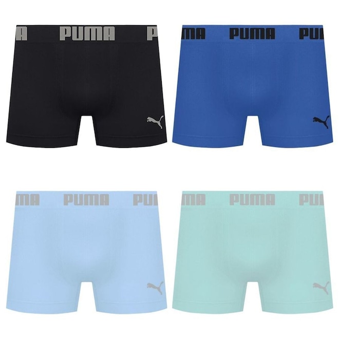 Kit 4 Cuecas Puma Boxer Sem Costura Masculina - Foto 1