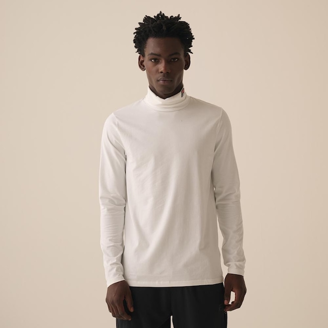 Blusa Manga Longa Fila 19th Roll Neck Masculina - Foto 1